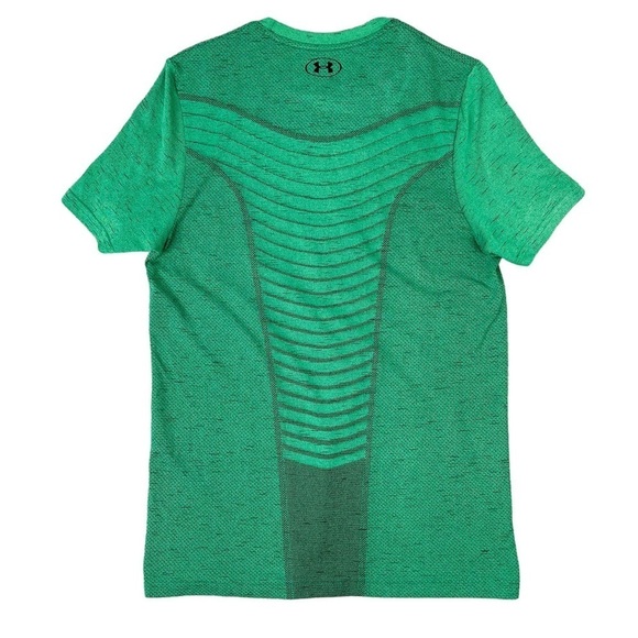 Under Armour Tee Mens Medium Bright Green Seamless Wave Contoured Fitted T Shirt - Picture 5 of 10
